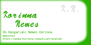 korinna nemes business card